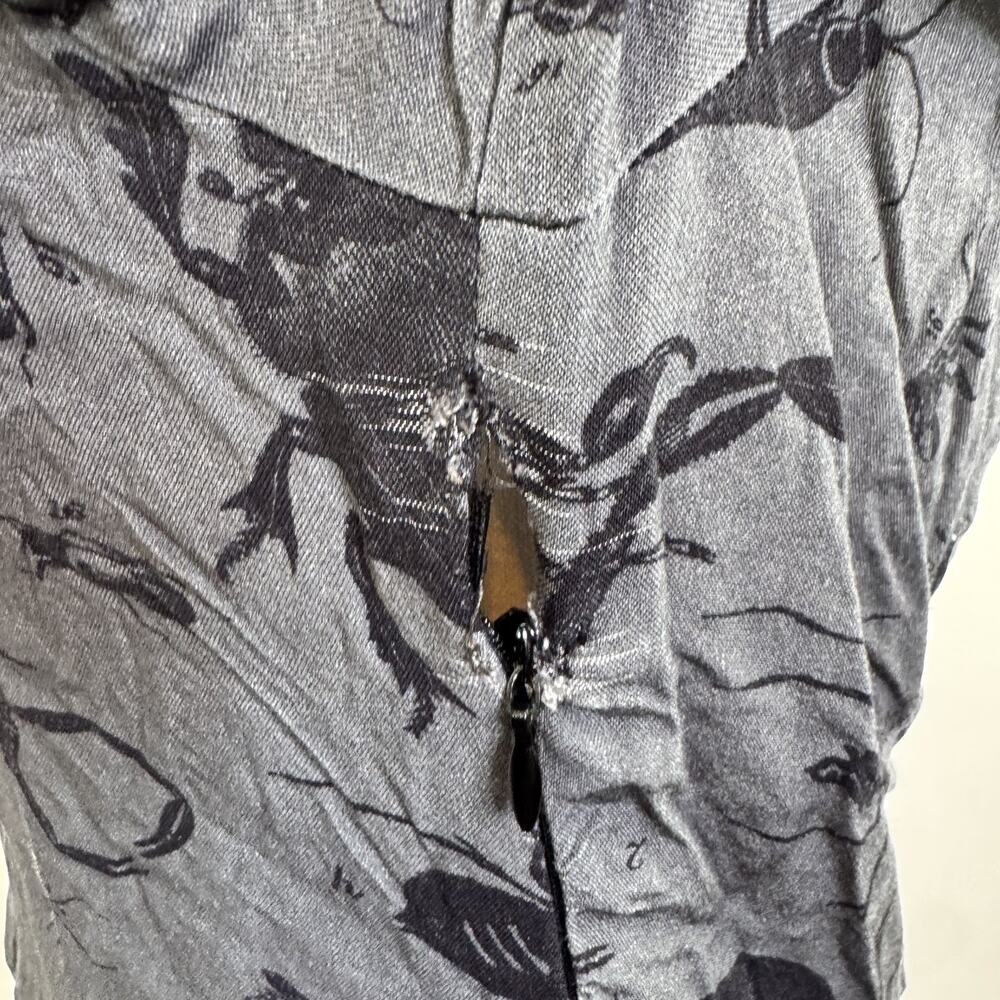Disturbia Parasite Bug Print Midi Shirt Dress Button Front Goth Alt 4 - Picture 7 of 8